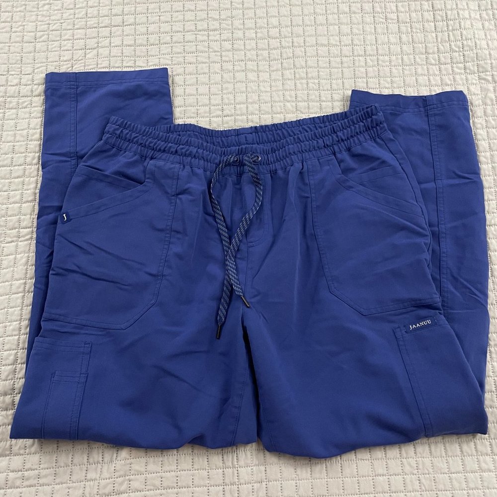 Jaanuu Women's 8-Pocket Slim Cargo Pant XL in Galaxy Blue